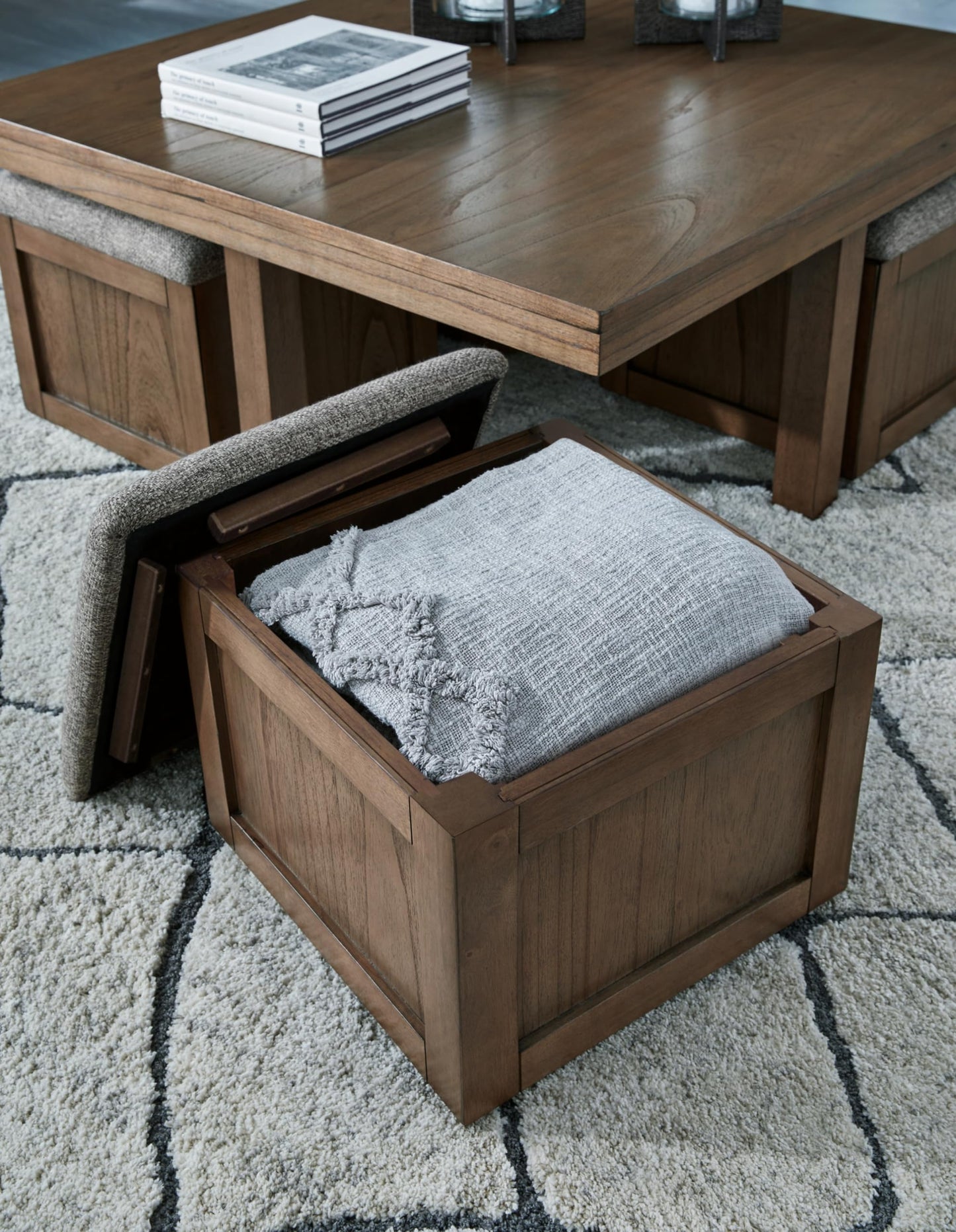 Woo Coffee Table with Storage Ottomans (4)