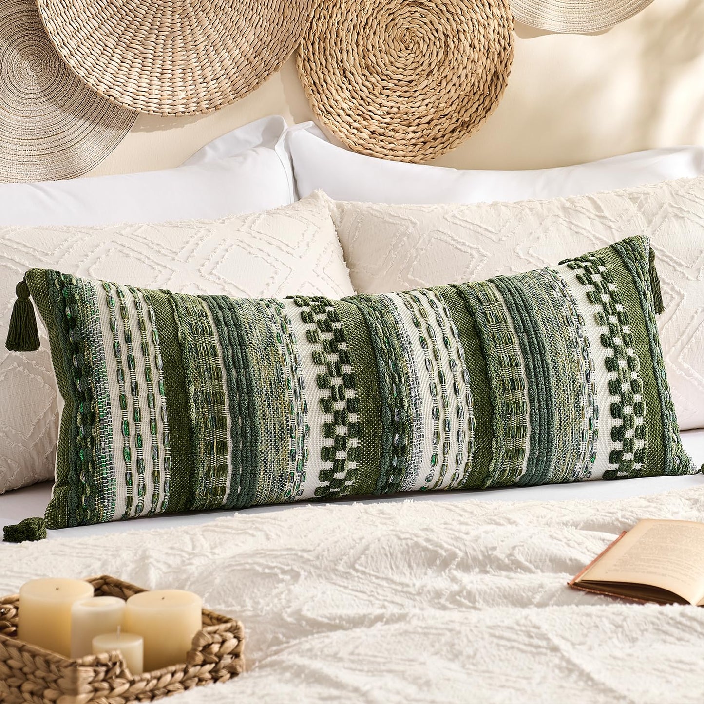 Embroidered Cotton Throw Pillow Cover