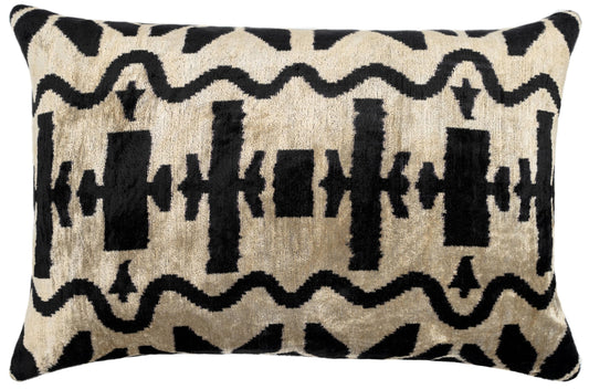 Velvet Lumbar Pillow with Down Feather Insert