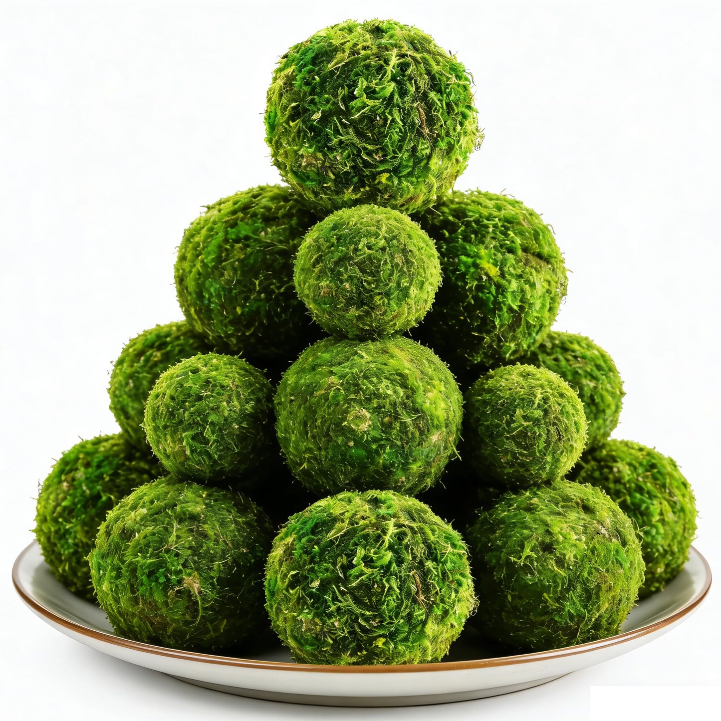 Faux Moss Decorative Balls, Set of 23