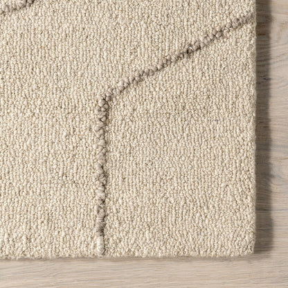 Rugs USA Mulholland Cream, 6' x 9', Geometric, Handmade, Wool, Soft and Cozy, High Traffic, Stain Resistant, Easy Clean, Durable Area Rug for Bedroom, Living Room, Dining, Den, Foyer, Entryway