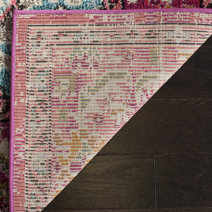 SAFAVIEH Monaco Collection Area Rug - 10' x 14', Pink & Multi, Non-Shedding & Easy to Clean, Distressed Medallion Design, Ideal for Living Room, Bedroom, Dining Space (MNC243D)