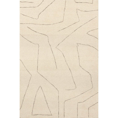 Rugs USA Mulholland Cream, 6' x 9', Geometric, Handmade, Wool, Soft and Cozy, High Traffic, Stain Resistant, Easy Clean, Durable Area Rug for Bedroom, Living Room, Dining, Den, Foyer, Entryway