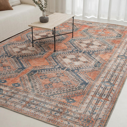 KNOTTING MATTERS Knot Tangelo 10’ x 10’ Square Area Rug – Tangelo Orange & Clay Heritage Flatweave, Low-Pile – Easy Clean Area Rug – Perfect for Living Room, Dining Room, Bedroom – Pet & Kid Friendly
