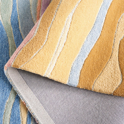 SAFAVIEH Rodeo Drive Collection Area Rug - 10' x 14', Blue/Blush, Geometric Design, Ideal for High Traffic Areas in Living Room, Bedroom, Dining (RD451M)