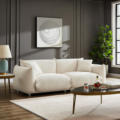 86" Sofa with 2 Throw Pillows